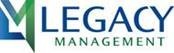 The image shows a logo with the text "LEGACY MANAGEMENT".